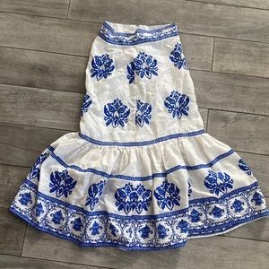 Zara XS Blue and White Greek Print Long Flowy Skirt